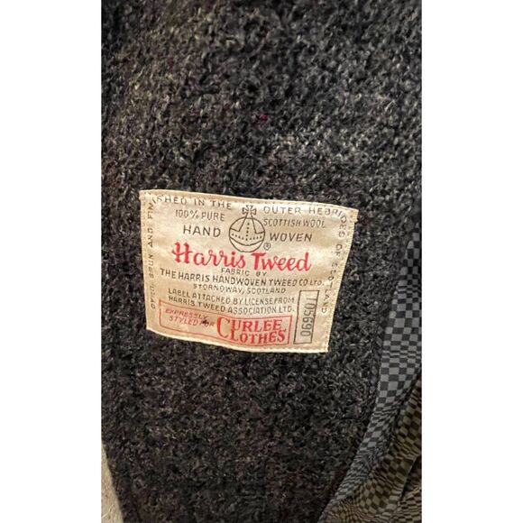 HARRIS TWEED Men's Vintage Wool Overcoat Jacket - Picture 7 of 10